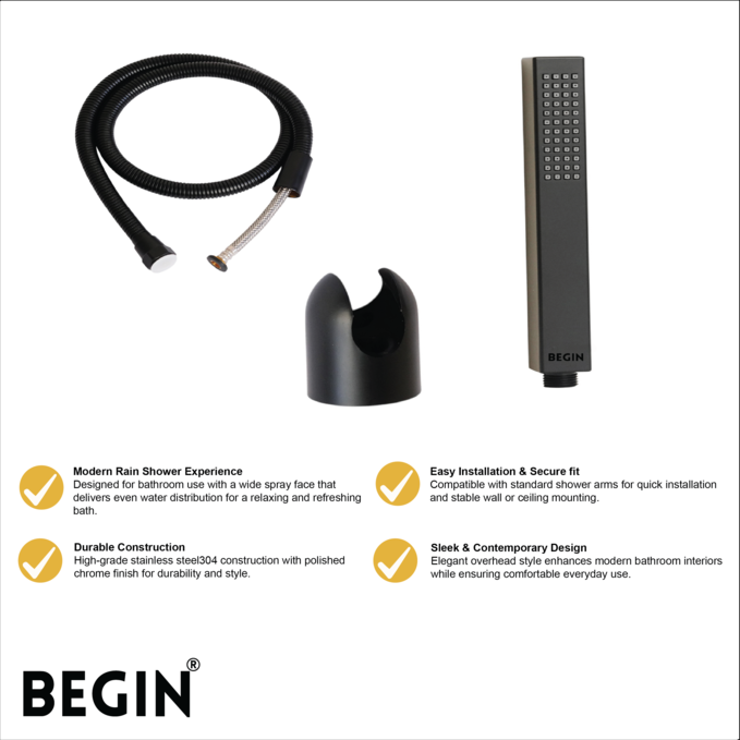Matte black hand shower