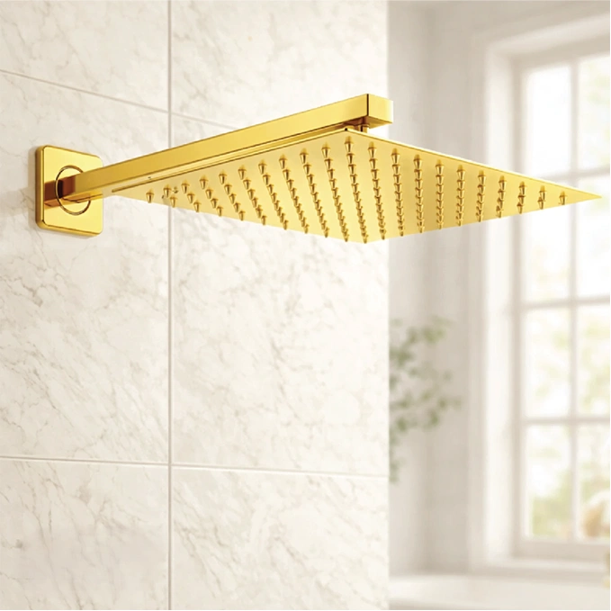 Gold Glossy Overhead Shower 12x12 AB3152GG – Begin Faucets - Image 2