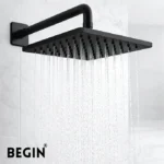 Matte Black Overhead Shower 10×10 | Stainless Steel | Square Matte Finish