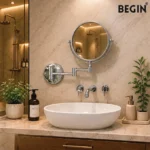 Stainless Steel Magnifying Mirror AC0070 Premium Bathroom Mirror | Begin Faucets