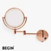 LED Rose Gold Brass Magnifying Mirror AC0080RG | BEGIN Faucets
