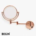 LED Rose Gold Brass Magnifying Mirror AC0080RG | BEGIN Faucets