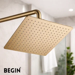 Gold Rain Shower 12x12 AB3154GG – Luxury Overhead Shower | Begin Faucets