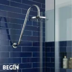 S Bend 18inch Round Shower Rod AD0196 | Begin