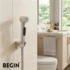 Aura Hi-Rise Health Faucet with Holder | Chrome Jet Spray