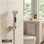 Aura Hi-Rise Health Faucet with Holder | Chrome Jet Spray