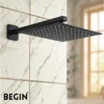 Matte Black Rain Shower 8x8 AB3152MB  Premium Overhead Shower | Begin Faucets
