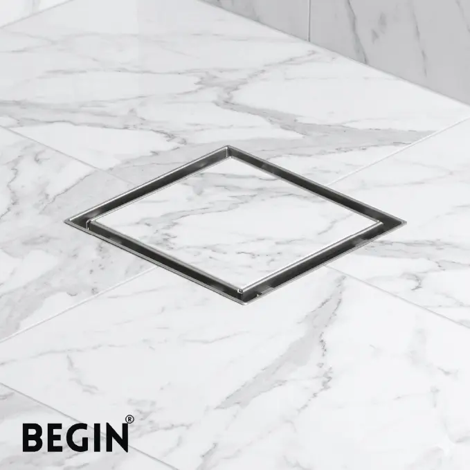 Tile Insert Drain 6x6 inch with Flip Bowl AD0503 | Begin Faucets - Image 2