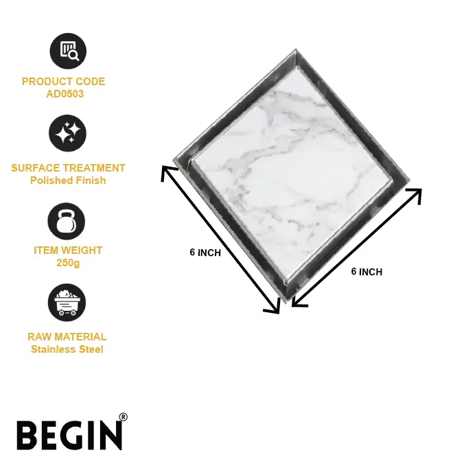 Tile Insert Drain 6x6 inch with Flip Bowl AD0503 | Begin Faucets - Image 3