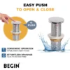 Brass Pop Up Waste Coupling 3 Inch AA0070 | BEGIN Faucets
