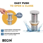 Brass Pop Up Waste Coupling 3 Inch AA0070 | BEGIN Faucets