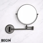 BEGIN Premium Matte Black Brass Magnifying Mirror AC0075MB