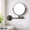 Matte Black Magnifying Mirror AC0075MB –  Bathroom Mirror | Begin Faucets
