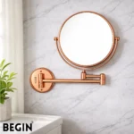 Rose Gold Brass Magnifying Mirror | Premium Vanity Bathroom Mirror