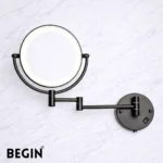 BEGIN LED Matte Black Brass Magnifying Mirror AC0080MB