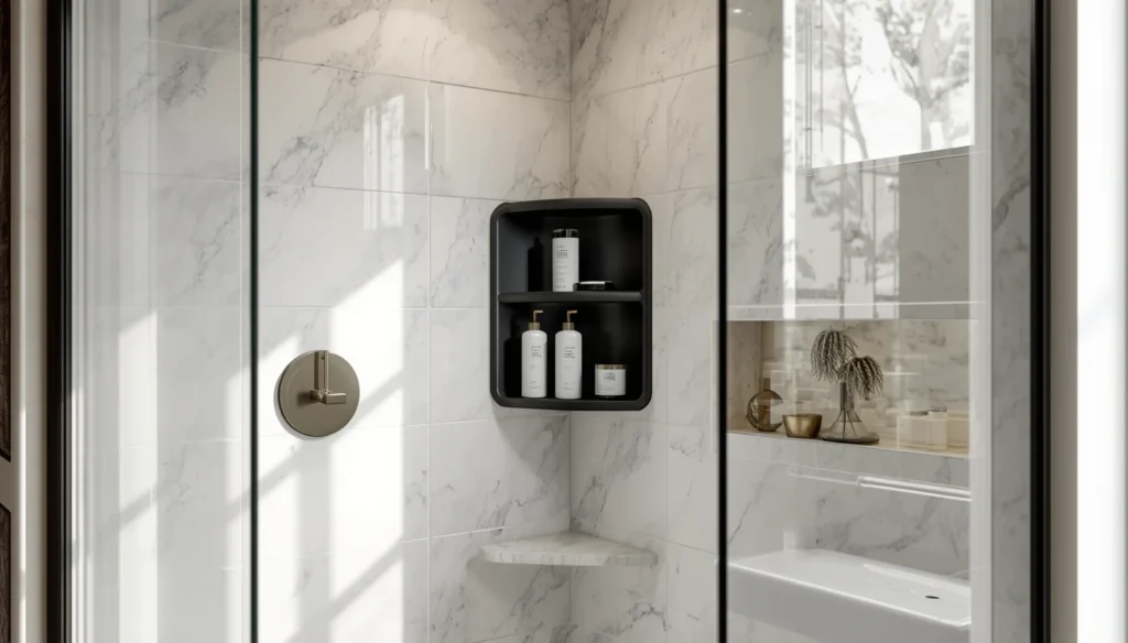 Matte Black Shower Shelf or Corner Rack