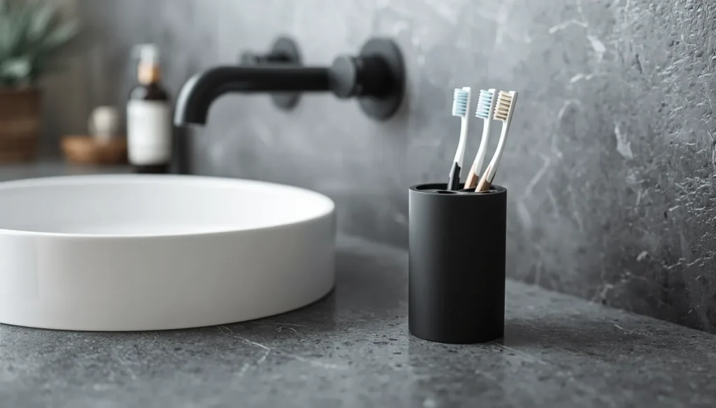 Matte Black Toothbrush Holder