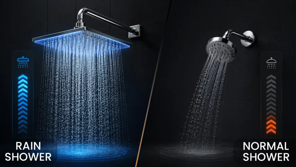 Rain Shower vs Normal Shower