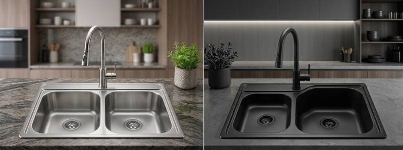 offset kitchen sink