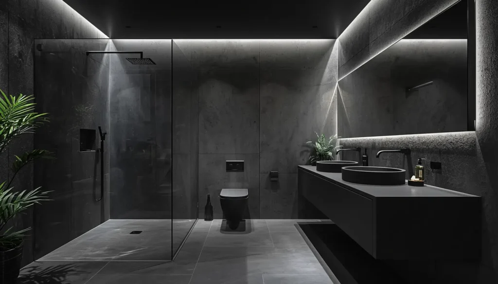 Black Concrete Bathroom
