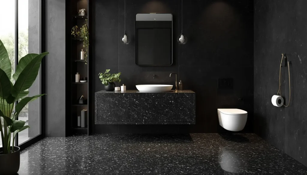 Black Terrazzo Bathroom