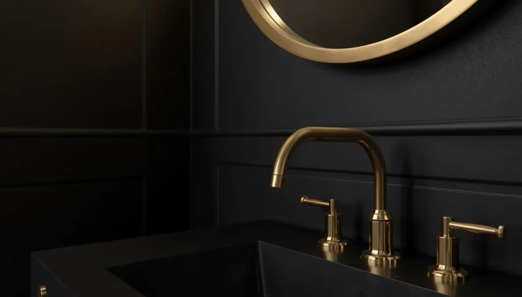 Black and Brass Bathroom