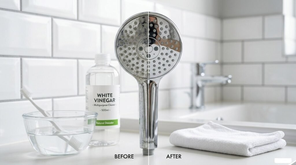 Hand shower cleaning steps