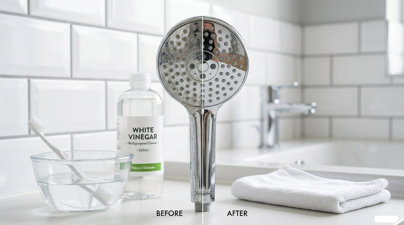 Hand shower cleaning steps