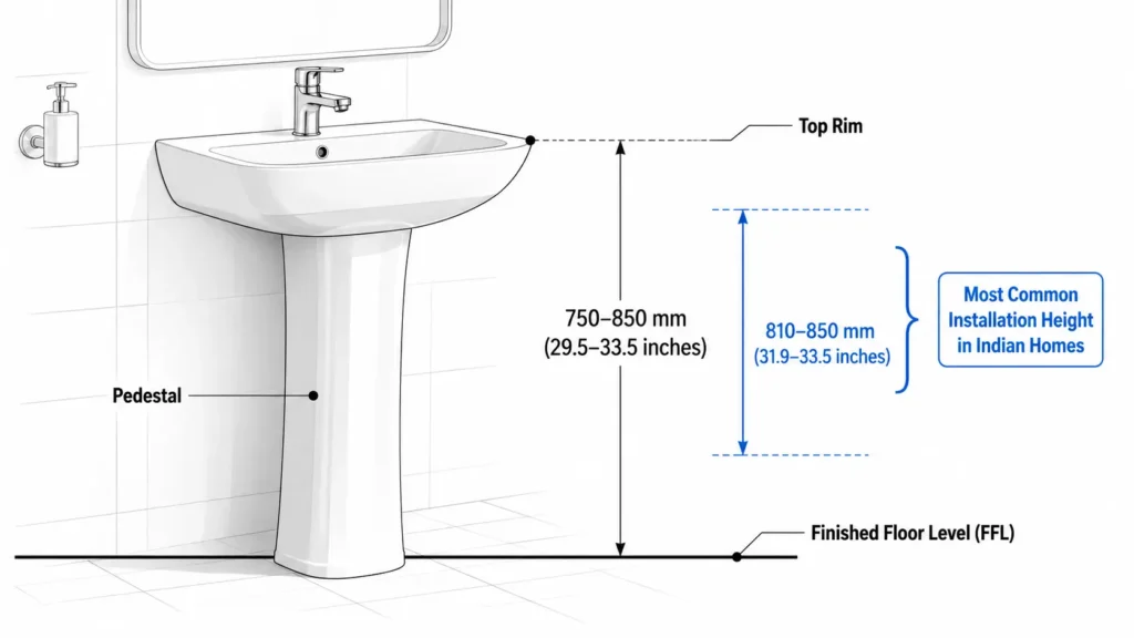 Wash Basin Height From Floor
