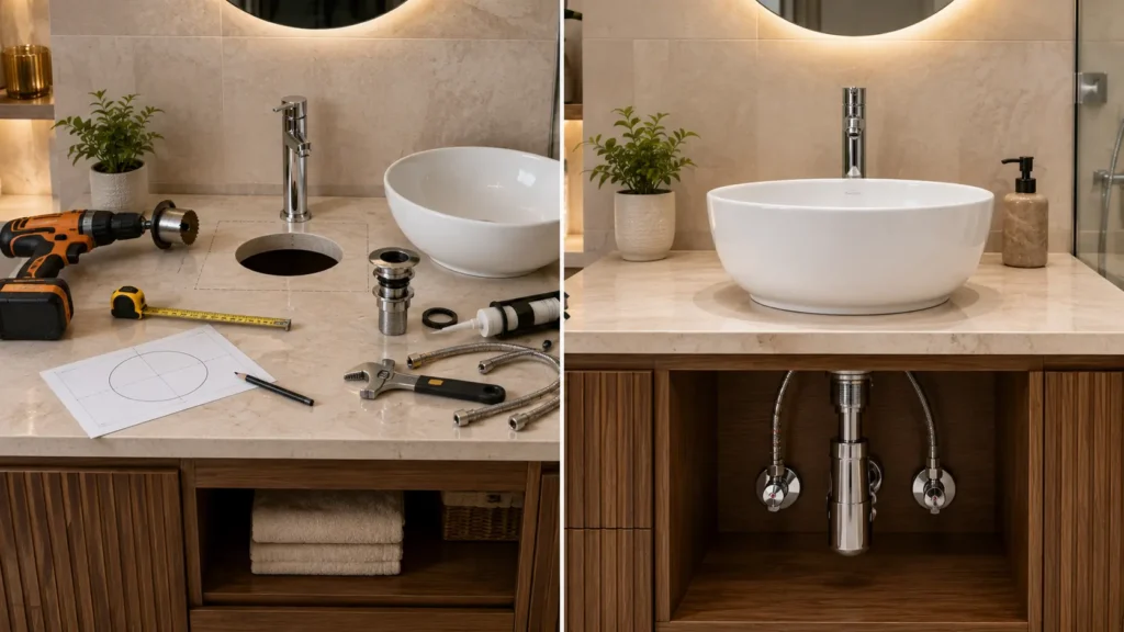 Steps to Install a Tabletop Wash Basin