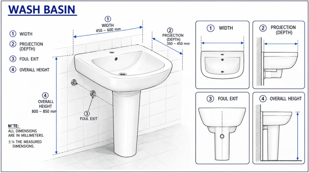 Wash Basin Dimensions
