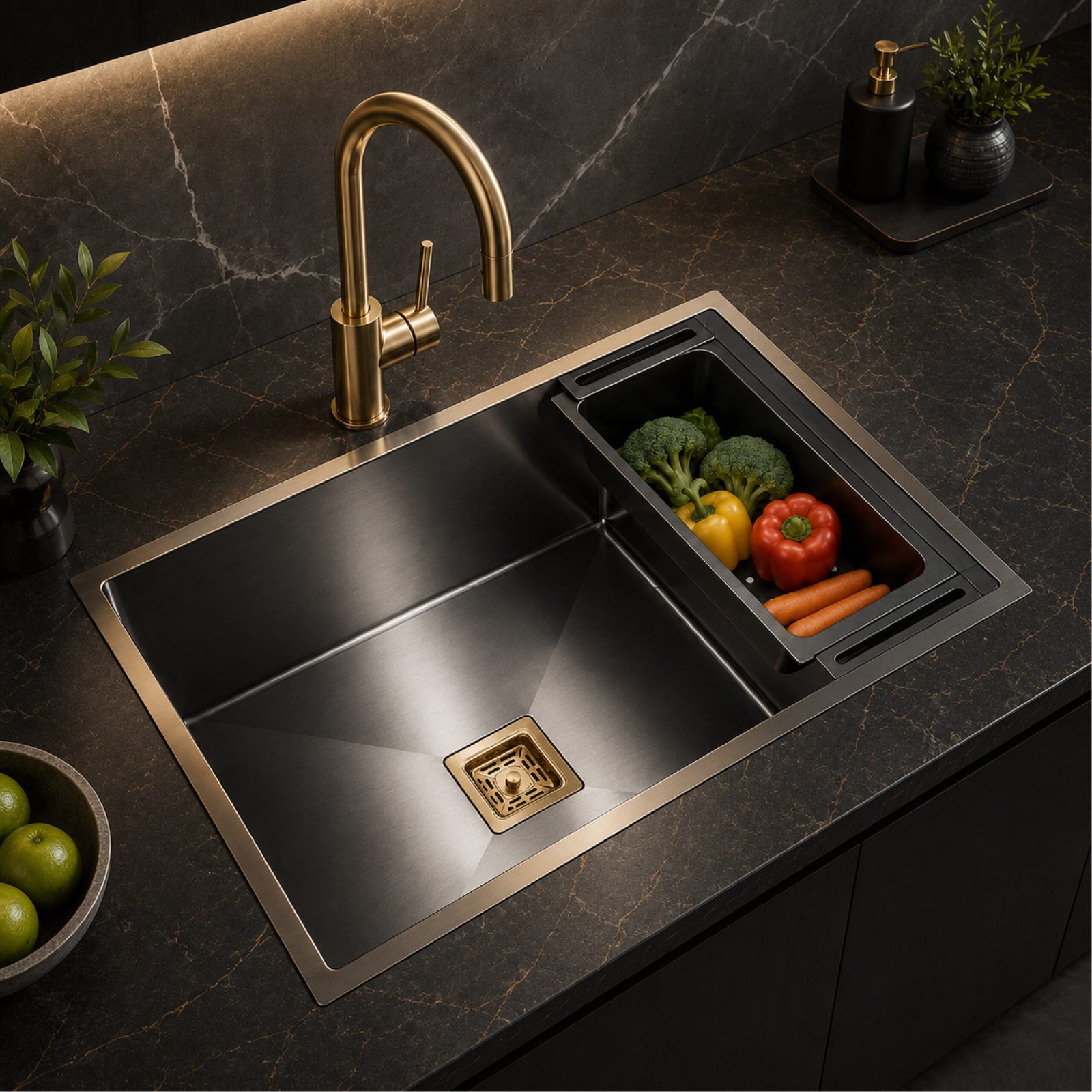 Handmade 304 Stainless Steel Single Bowl Kitchen Sink - 21×18×10 Inch